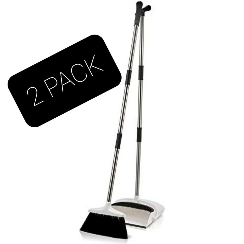 Stand Up Broom and Dustpan Set 2 Pack Home Office Salon Cafe